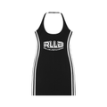 Rise Luxe Women's Bodycon Halter Dress – Black & White Cotton Spandex, S–XL