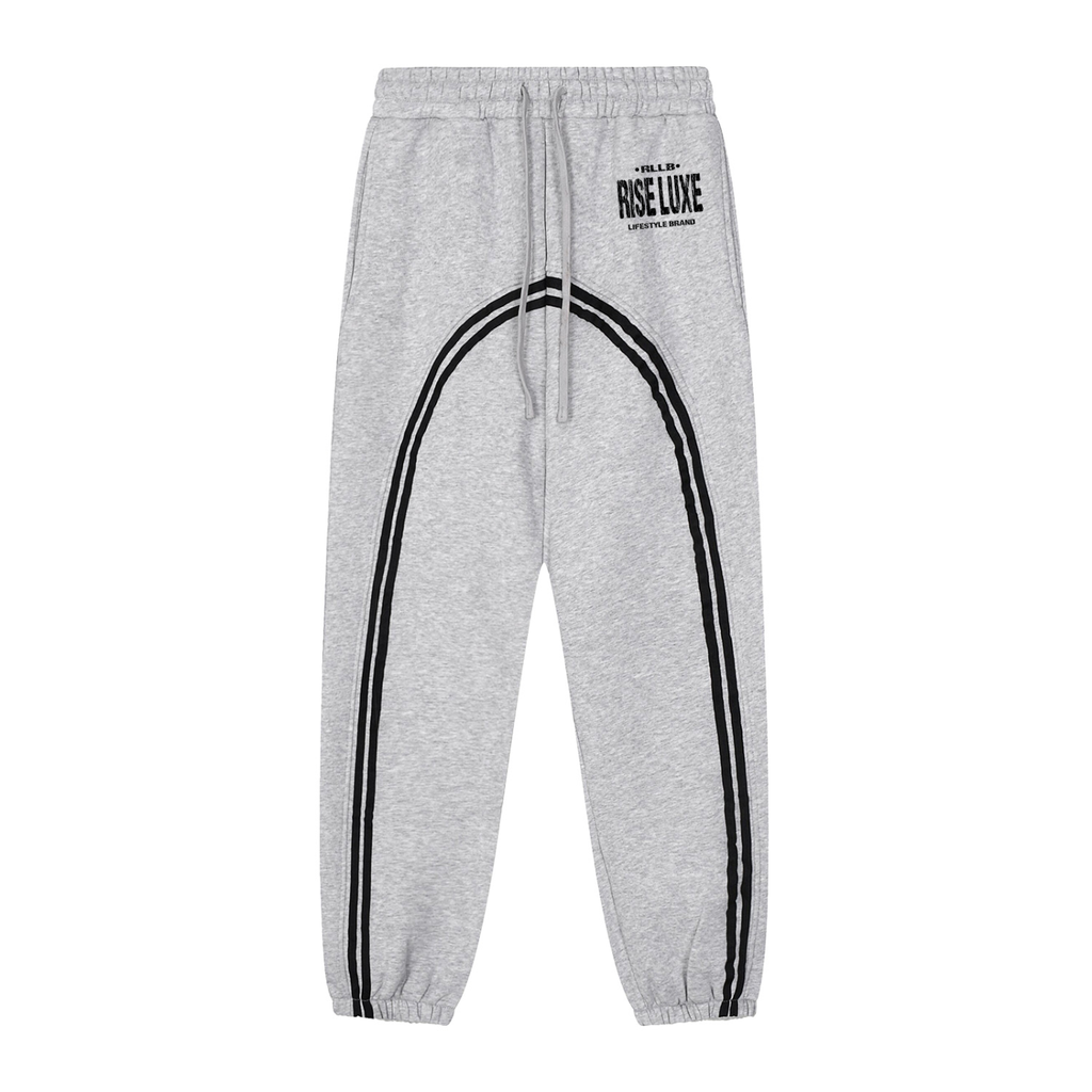 Rise Luxe Sun Fade Contrast Tape Fleece Jogged Sweatpants (M-XL)