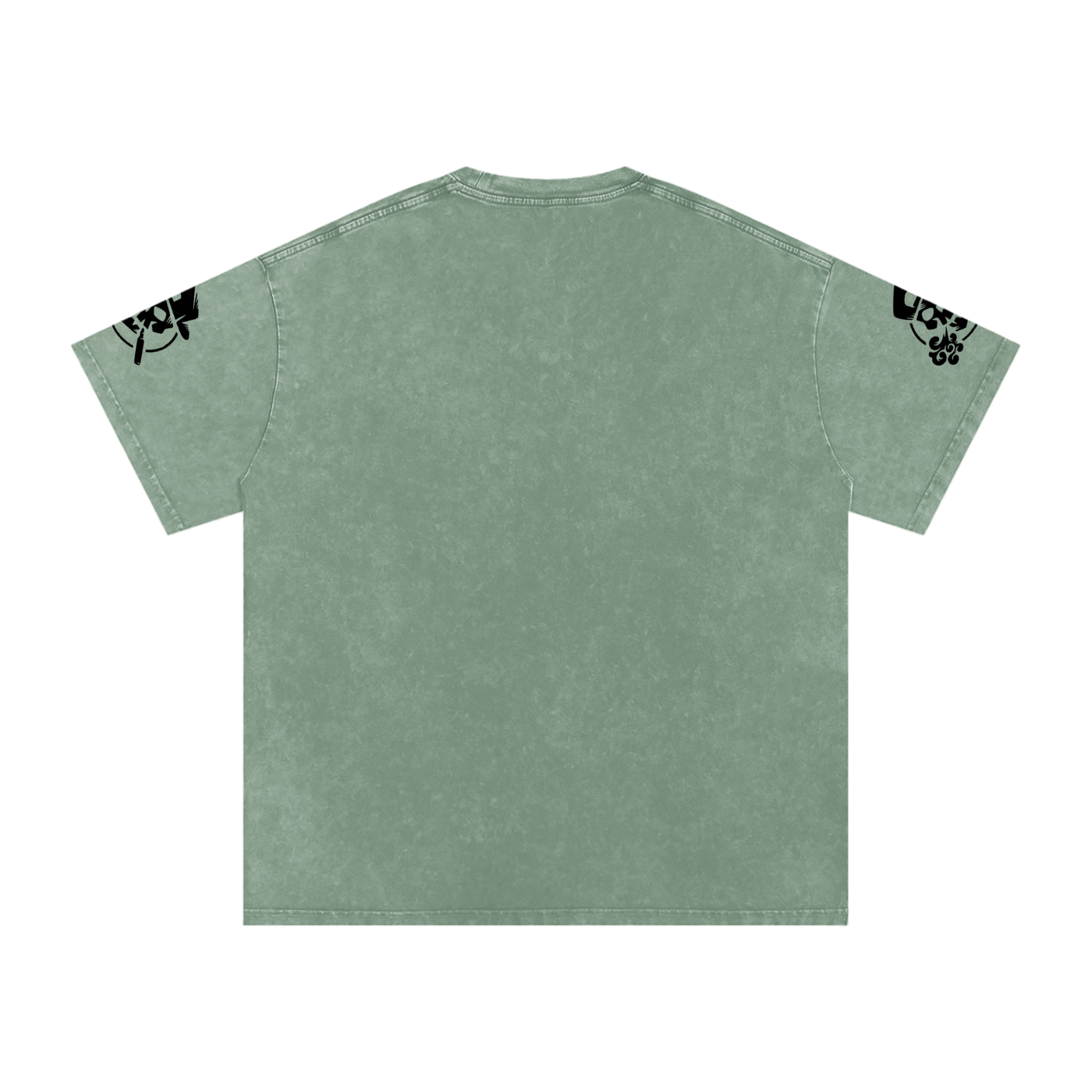 Rise Luxe Unisex Snow Washed Oversized T-Shirt – Bean Green 100% Cotton Drop Shoulder, S–2XL