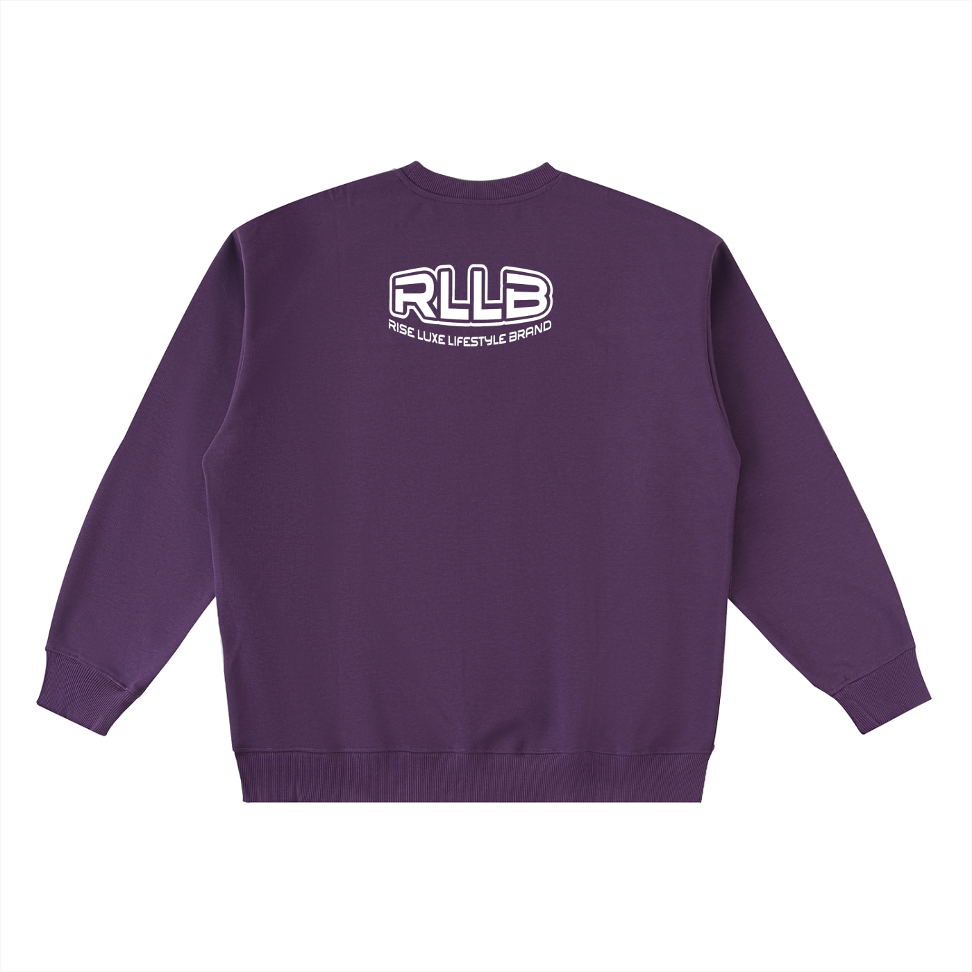 Rise Luxe Club Paradise Unisex Oversized Crewneck Sweatshirt – Purple Taped Cotton Blend, S–3XL