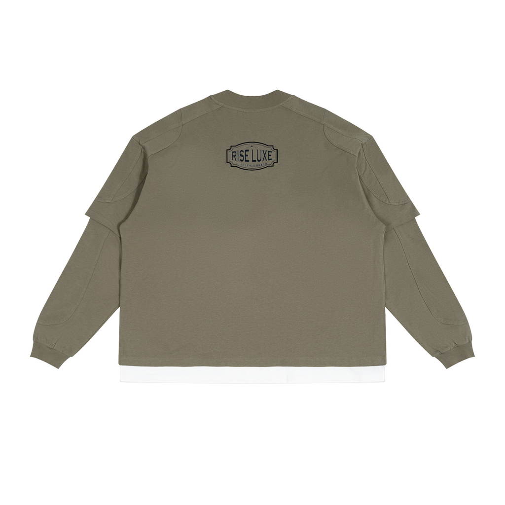 Rise Luxe Unisex Paneled Layer Color Block T-Shirt (S - 2XL)