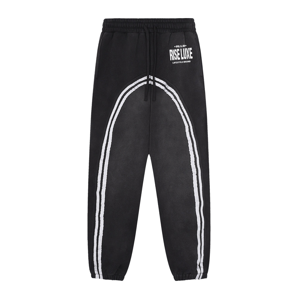 Rise Luxe Sun Fade Contrast Tape Fleece Jogged Sweatpants