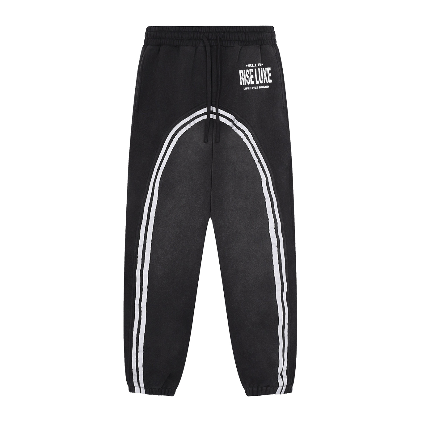 Rise Luxe Sun Fade Contrast Tape Fleece Jogged Sweatpants