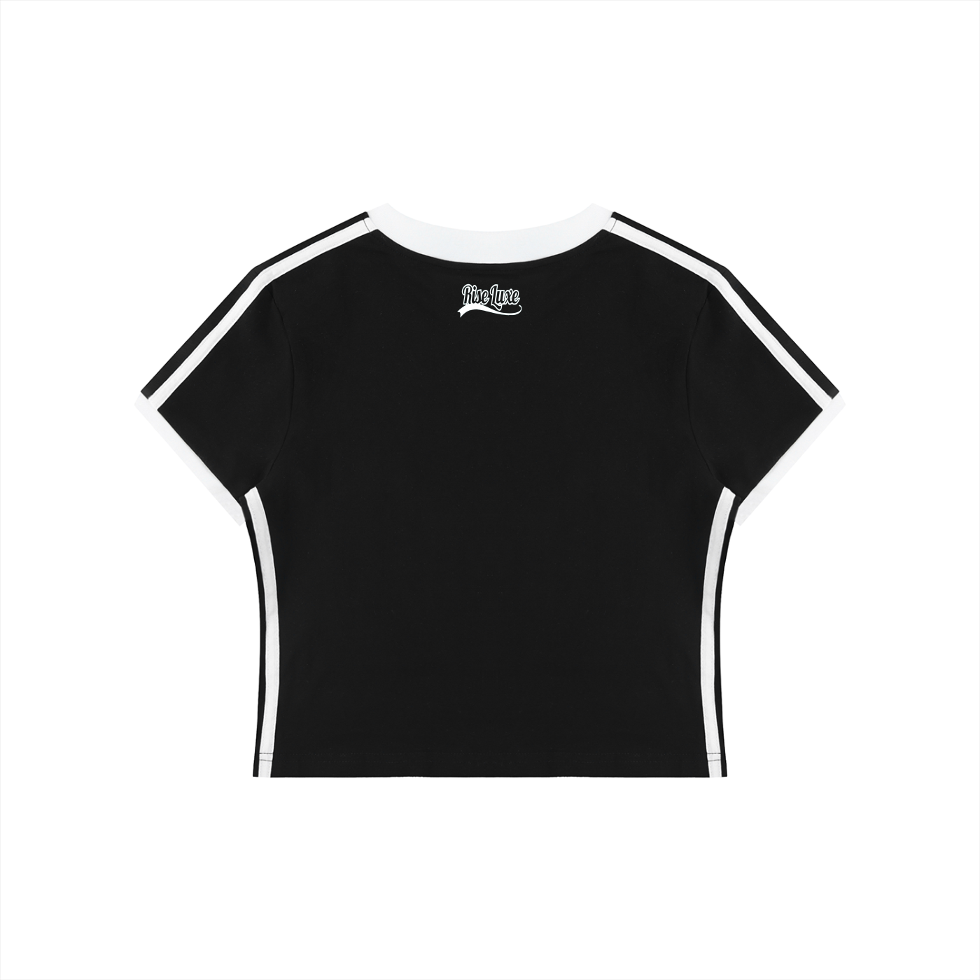 Rise Luxe Signature Women's Retro Binding V-Neck Crop T-Shirt (S-XL)