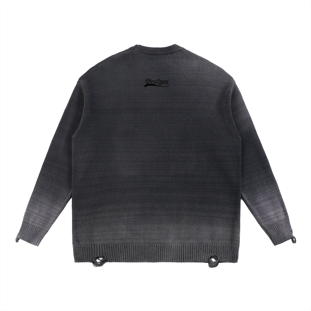 Sun Fade Distressed Ripped Crewneck Sweater (S - 2XL)
